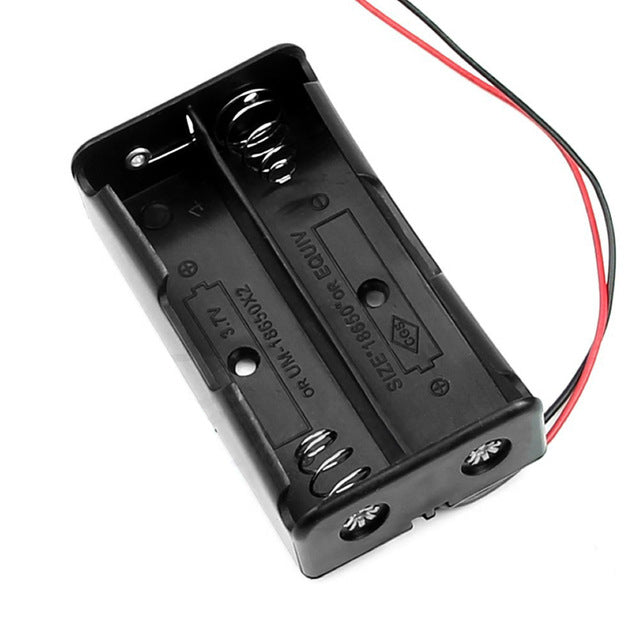 Black Plastic Storage Box Case Holder For Battery 2 x 18650 Cell Box - 18650 battery holder - SunRobotics | www.sunrobotics.in