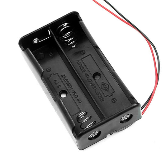 Black Plastic Storage Box Case Holder For Battery 2 x 18650 Cell Box - 18650 battery holder - SunRobotics | www.sunrobotics.in