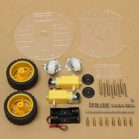 DIY Robot Kit Acrylic Baseboard and Wheels - SunRobotics | www.sunrobotics.in