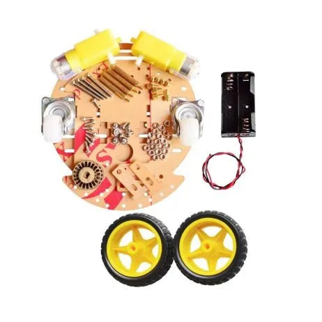 Robot Chassis with Dual Shaft Motor and Gear Reduction - SunRobotics | www.sunrobotics.in