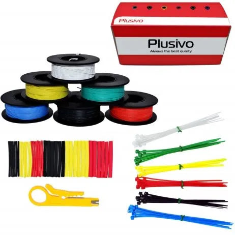 Tinned Copper Silicone Insulation Wire - Plusivo Wire Kit - SunRobotics | www.sunrobotics.in