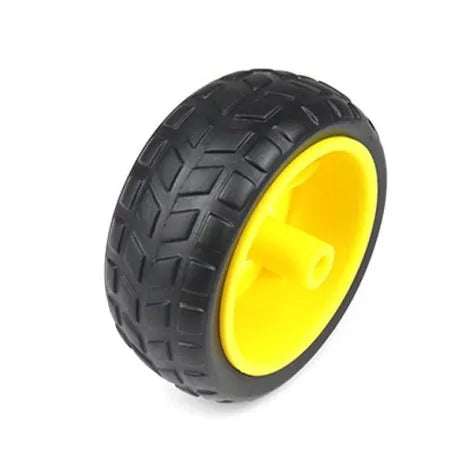 65mm Robot Wheel Grade B for BO Motors (Yellow) - SunRobotics | www.sunrobotics.in