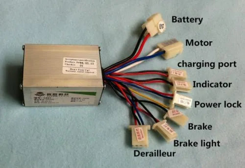 Technical diagram of Yalu 24V 500W MY1020 EBIKE Brush Controller - SunRobotics | www.sunrobotics.in