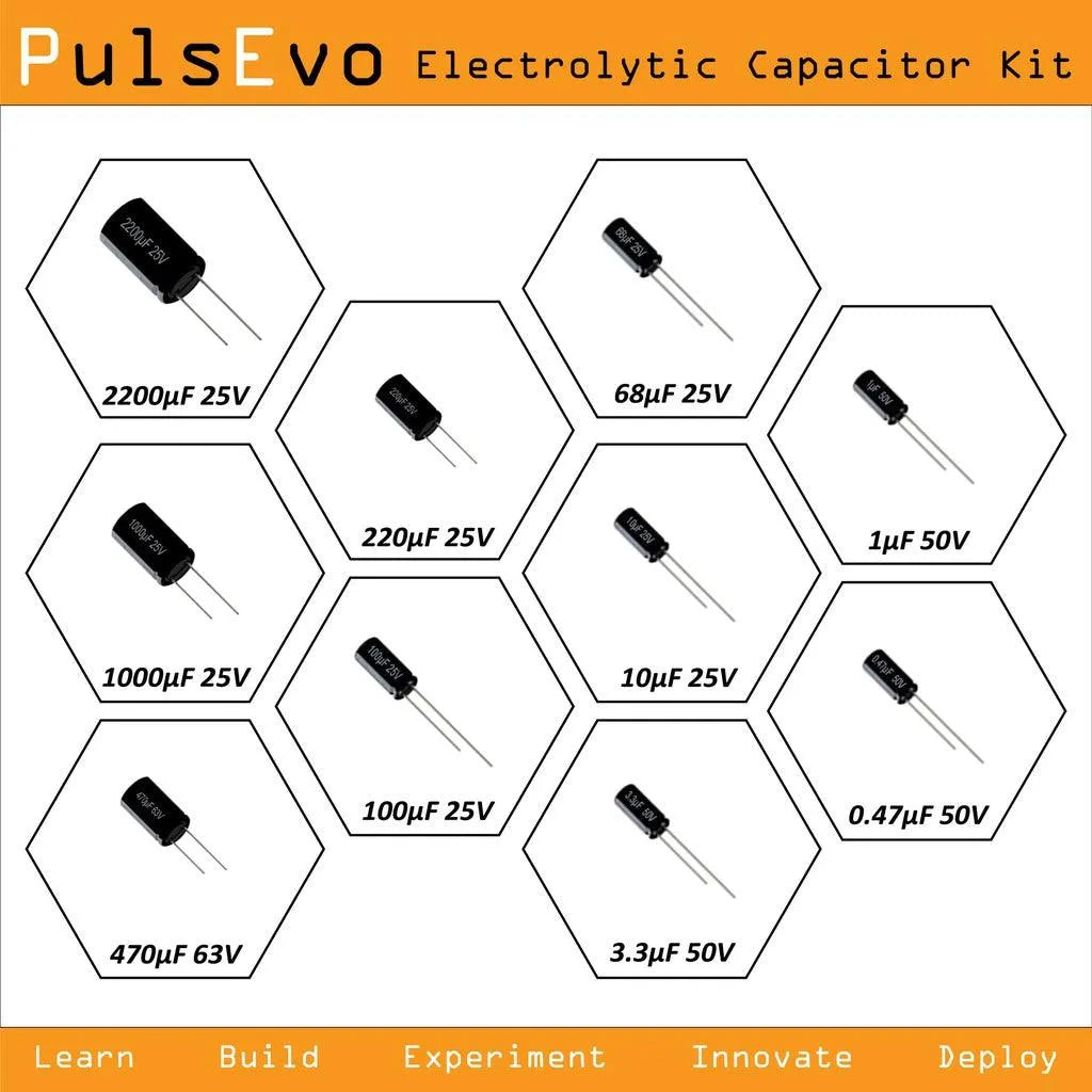 PulsEvo Capacitor Kit SKU 9148 – High-Quality Components for Power Supply and Audio Circuits - SunRobotics | www.sunrobotics.in