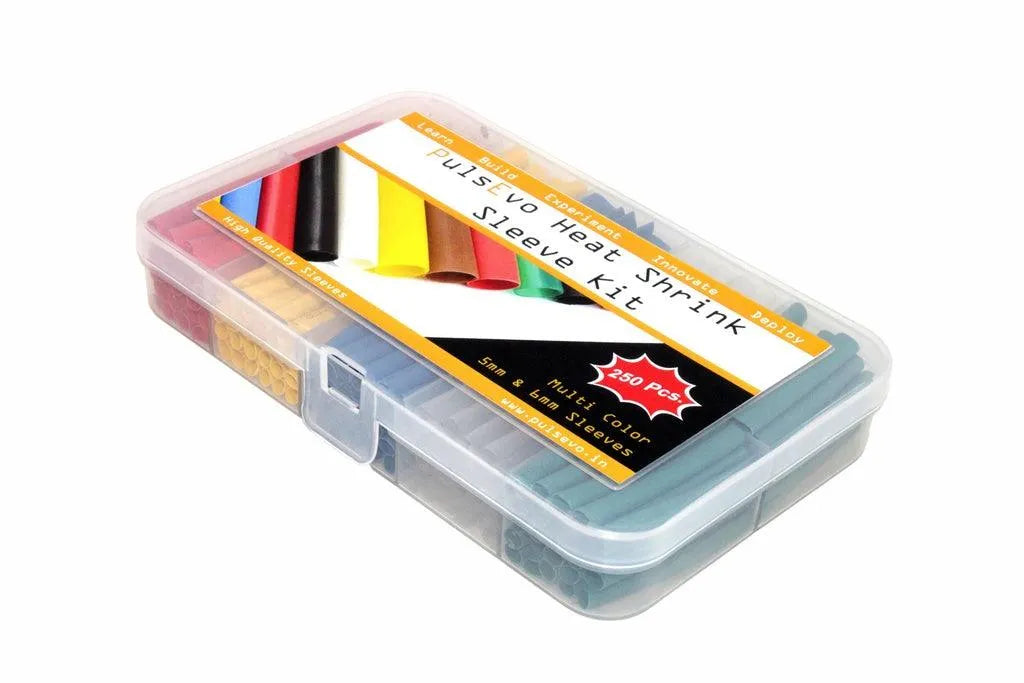 PulsEvo Heat Shrink Tubing (HST) Insulation Assorted Kit (55mm Length - 250 Pcs) - Multicolor