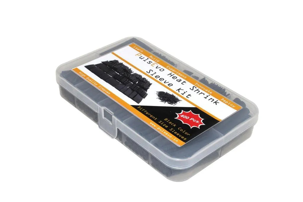 PulsEvo Heat Shrink Tubing (HST) Insulation Assorted Kit (55mm Length - 400 Pcs) - Black
