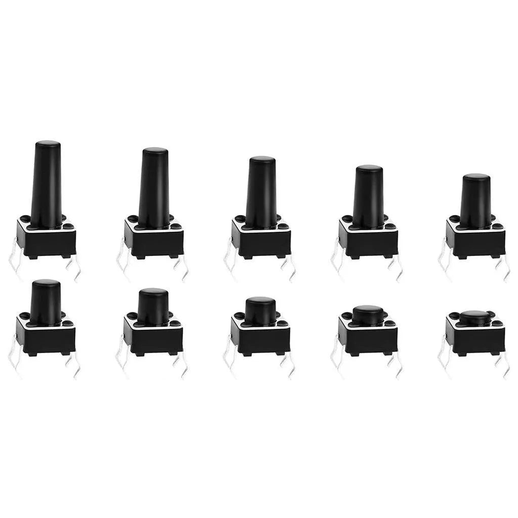 PulsEvo 10 Values Tactile Push Button Switch Micro Momentary Tact Button Kit (200PCS)