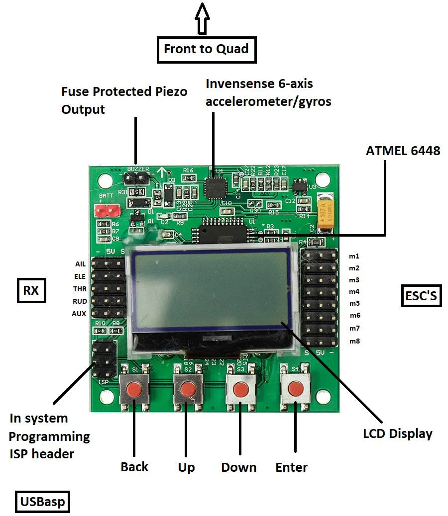 KK2.1 Multi-rotor LCD Drone Controller With MPU6050 - Stable Flight
