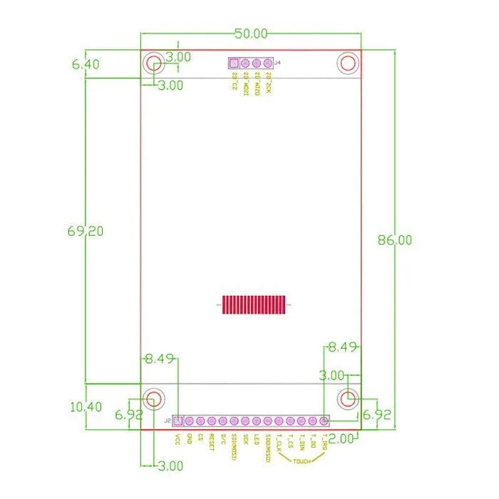 Resistive touch tft display schematics
