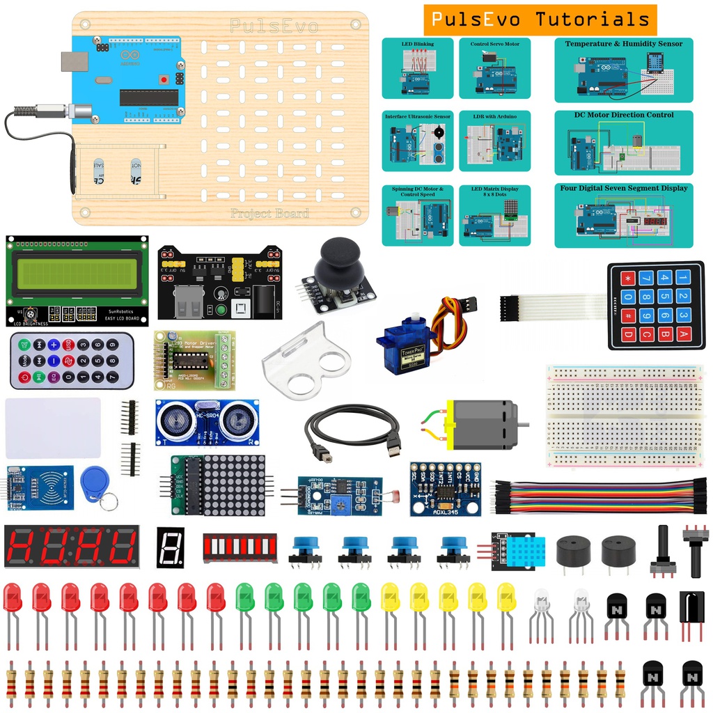 PulsEvo Arduino Uno Project Tinkering Kit, 30+ Project & Tinkering  Experiments, More Project, More Fun