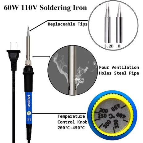 High-quality soldering tools in Plusivo Soldering Kit - SunRobotics | www.sunrobotics.in