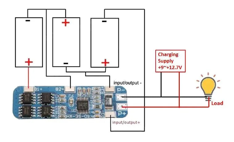 3S BMS 11.1V 10A 18650 Lithium Battery Charging and Protection Board - Good Quality