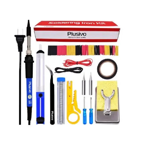 Plusivo Basic Soldering Kit - 60W, 230V - Soldering Iron Kit - SunRobotics | www.sunrobotics.in