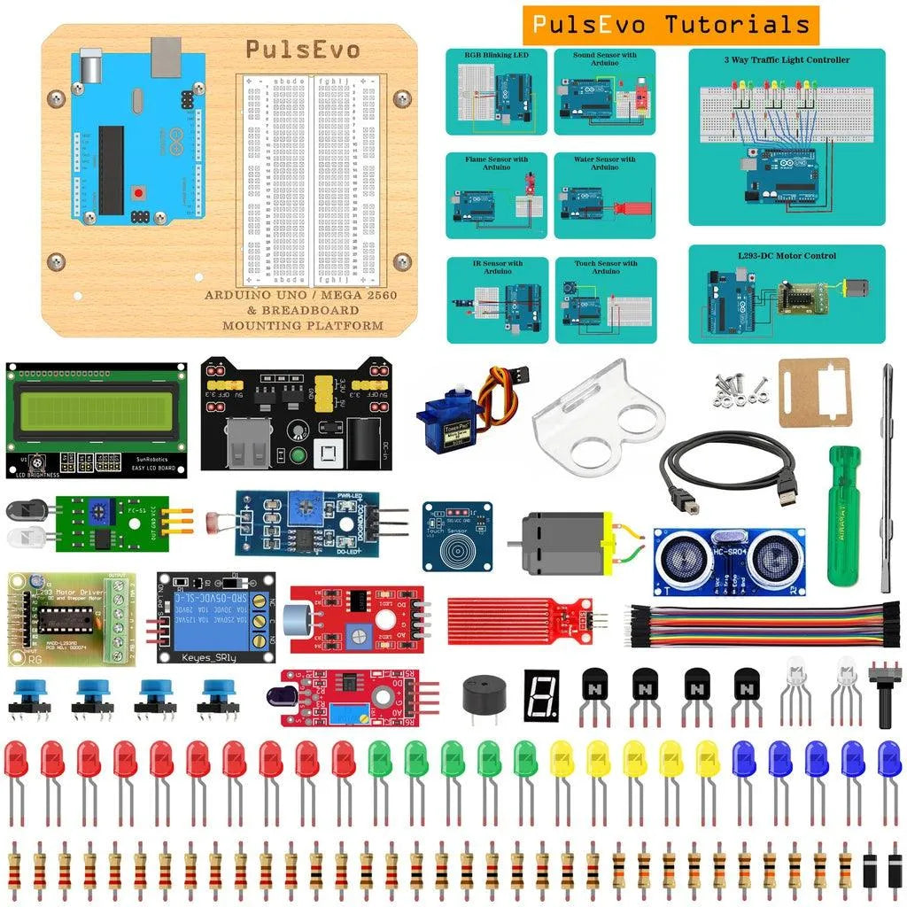 PulsEvo Arduino Uno Student DIY Coding Kit w/h Tutorials - SunRobotics