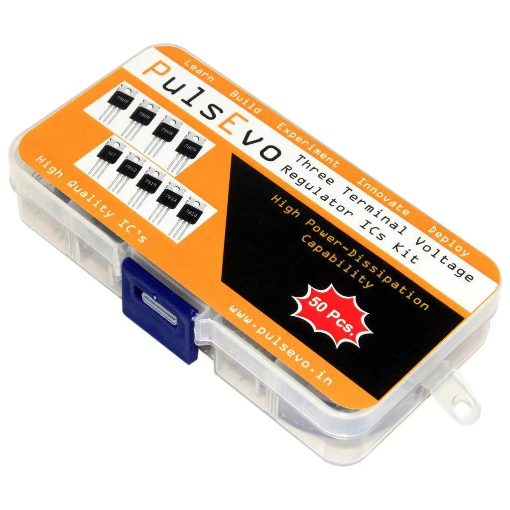PulsEvo Three Terminal Voltage Regulator ICs Kit (50PCS) | High Power-Dissipation Capability | Output Current up to 0.5A to 1.5A
