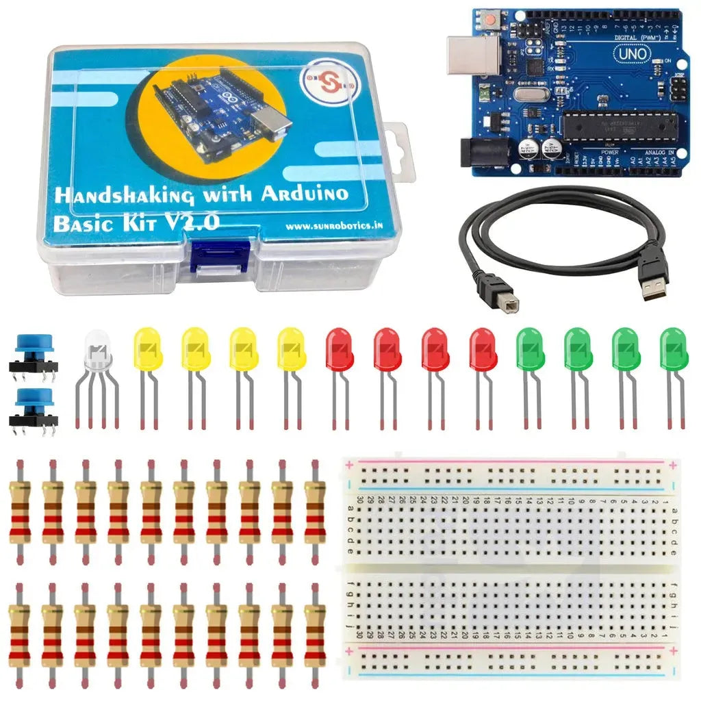 [9155] Handshaking with Arduino Basic Kit for Arduino Beginners By SunRobotics Kit V2.0 arduino uno kit, ph sensor arduino - SunRobotics | www.sunrobotics.in