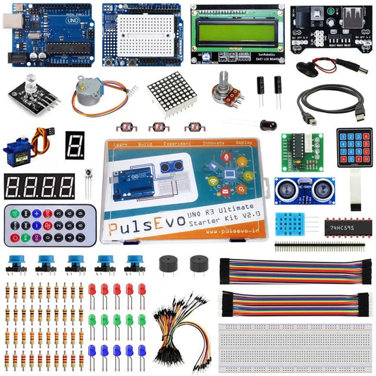 [9162] PulsEvo UNO R3 Ultimate Starter Kit V2 With 25+ Projects Learning Kit Including Detailed Tutorial ph sensor arduino - SunRobotics | www.sunrobotics.in