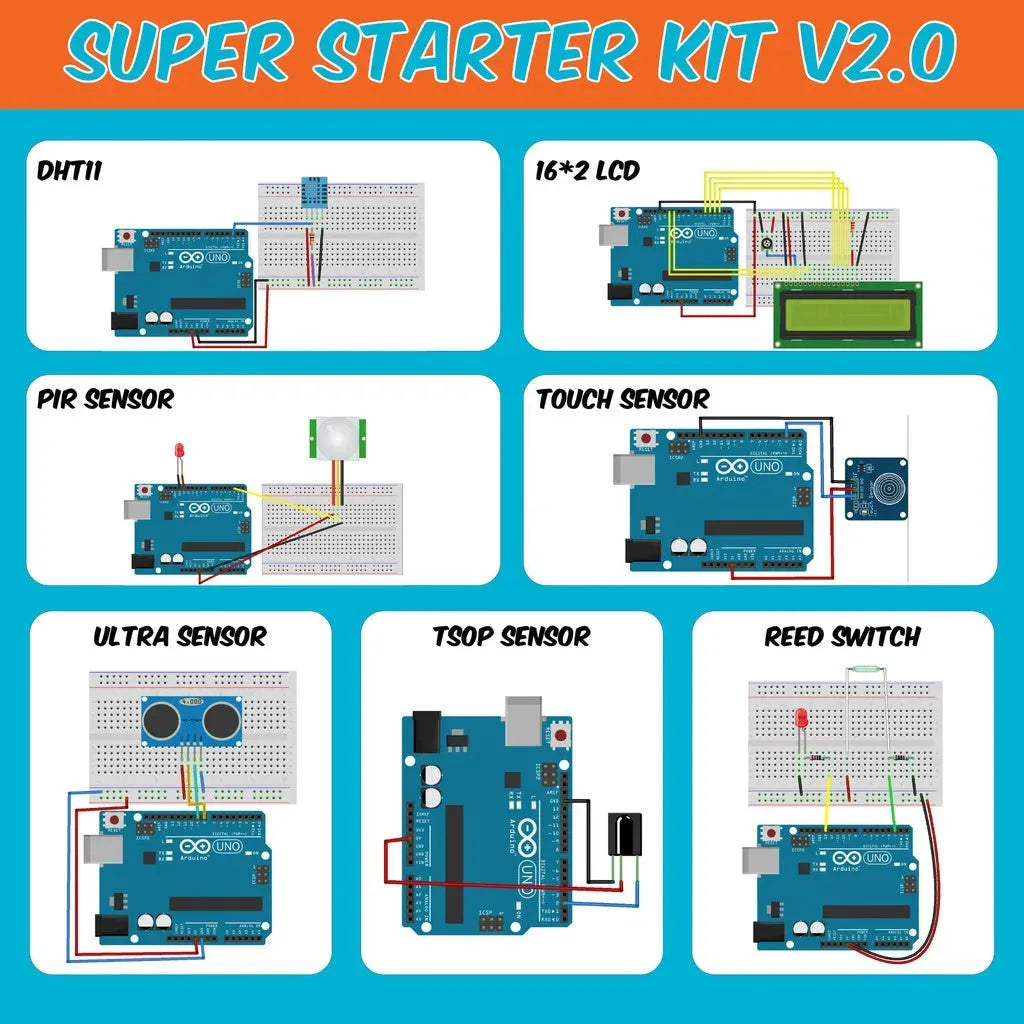 [9157] Arduino Uno Based Super Starter Kit with Full Learning Guide Including Codes and Tutorials By SunRobotics V2.0 arduino kit starter kit - SunRobotics | www.sunrobotics.in