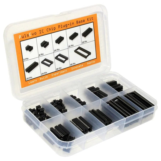 [9126] PulsEvo IC Chip Plug-in 78pcs Base Kit Ideal for General Purpose PCB Prototyping 14 Pin DIP IC Socket Base SunRobotics | www.sunrobotics.in