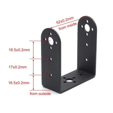 MG995 Servo Bracket with technical specifications - SunRobotics | www.sunrobotics.in