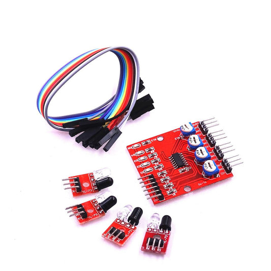 [3637] 4 IR Sensor Array Module - Main Keyword, IR Sensor, Infrared Sensor, Infrared Detector - SunRobotics | www.sunrobotics.in