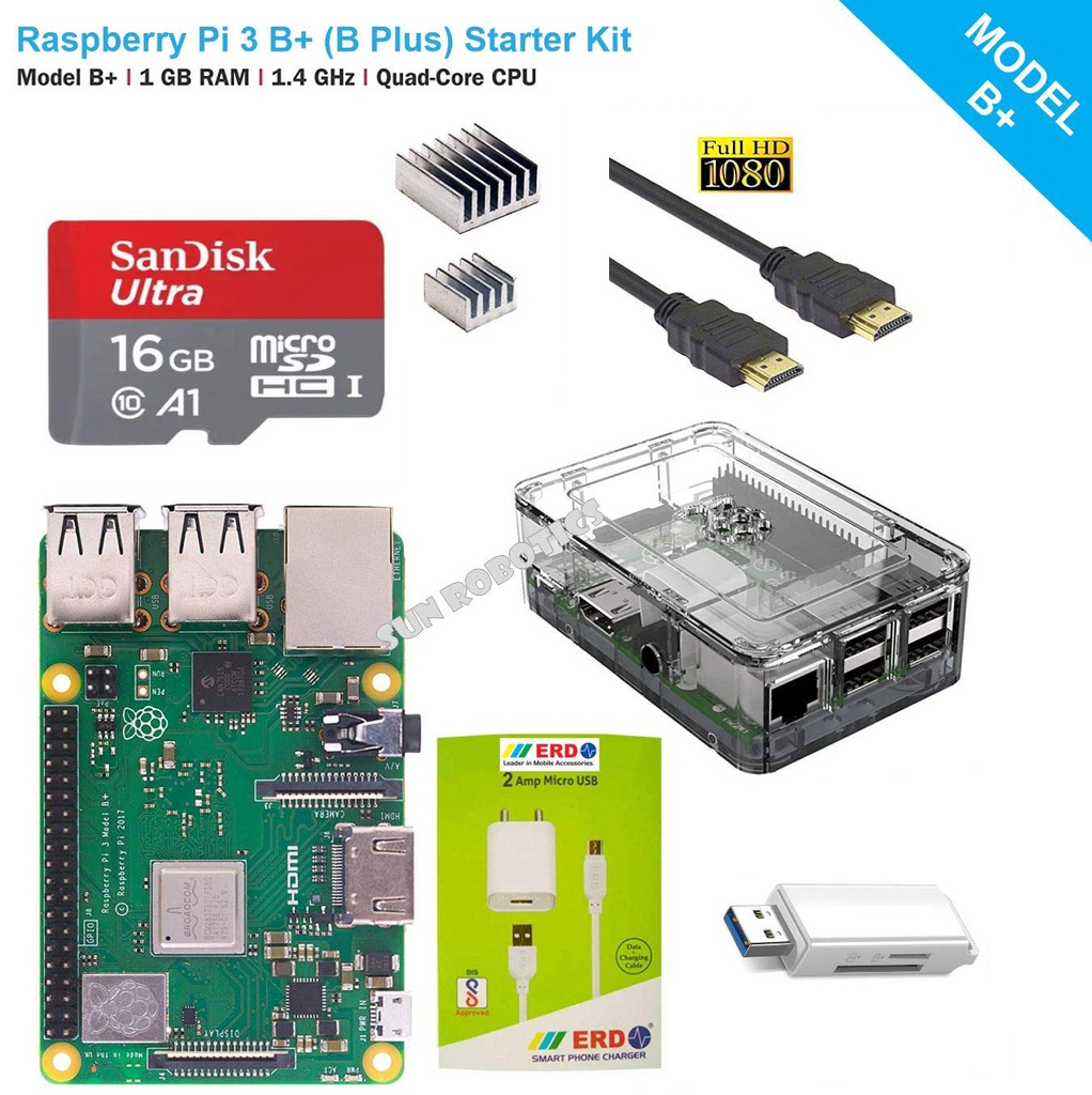 Raspberry Pi 3 B+ (B Plus) Starter Kit by SunRobotics