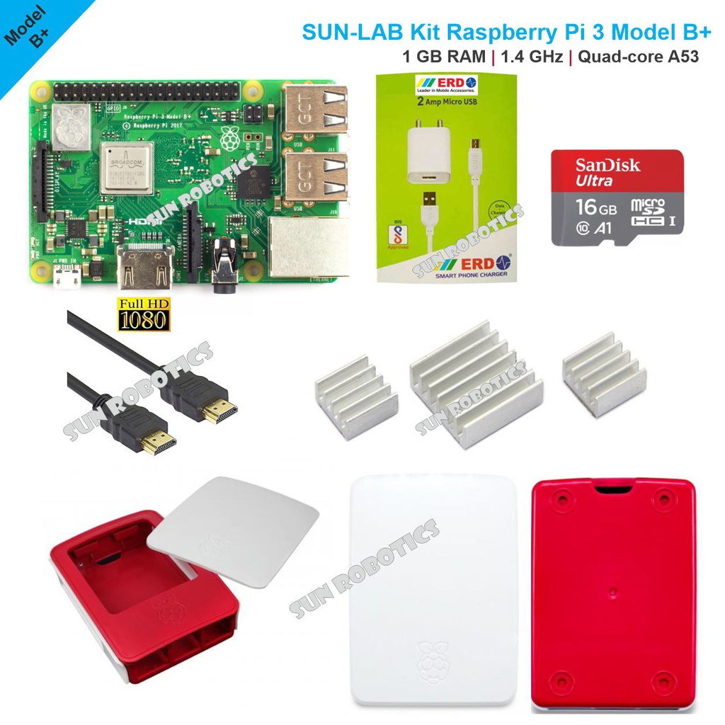 Raspberry pi 3B+ Combo Starter kit (with HDMI to HDMI) by SunRobotics