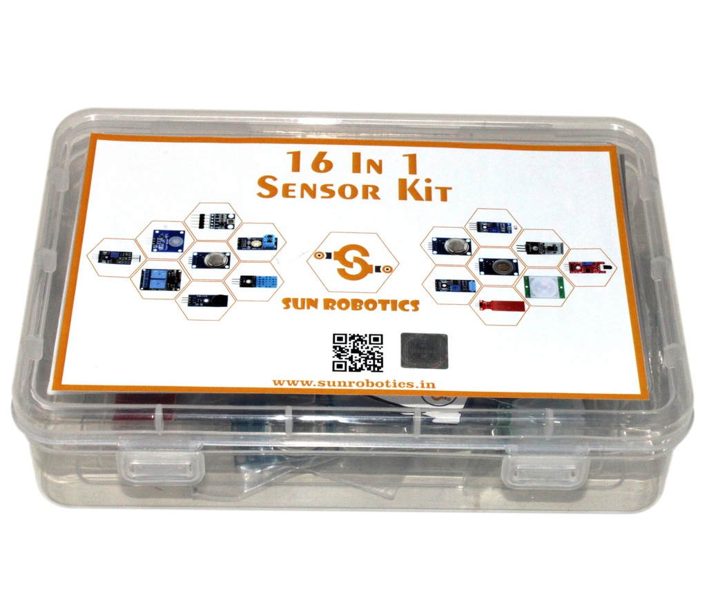 SunRobotics Sensor Modules 16 in 1 Combo Best For IOT/Arduino/Raspberry Pi / ESP8266(Including Arduino Tutorials