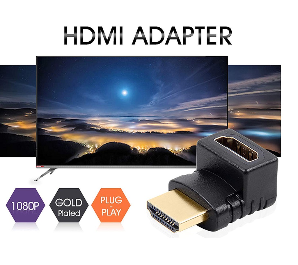 L Type HDMI Male To Female Converter 90 Degree for Raspberry Pi by Generic