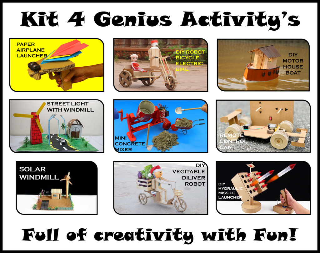 Kit4Genius® Science &amp; Fun DIY Activity Learning Educational STEM Toy for 7+ Years - Tinkering, Experiment, School Project, Innovation kit (150+ Project)