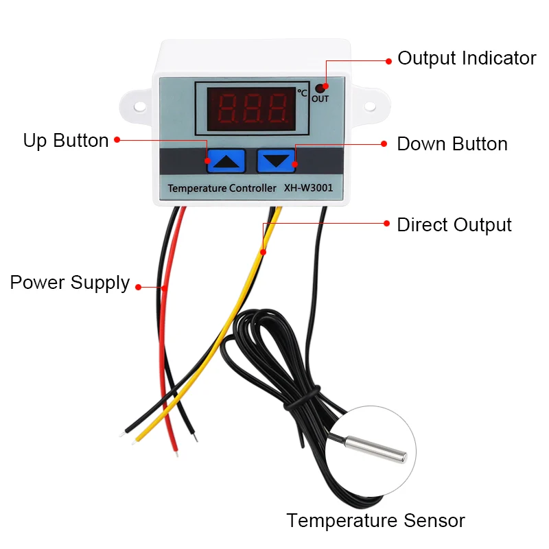 Digital LED Temperature Controller XH-W3001 220V 10A