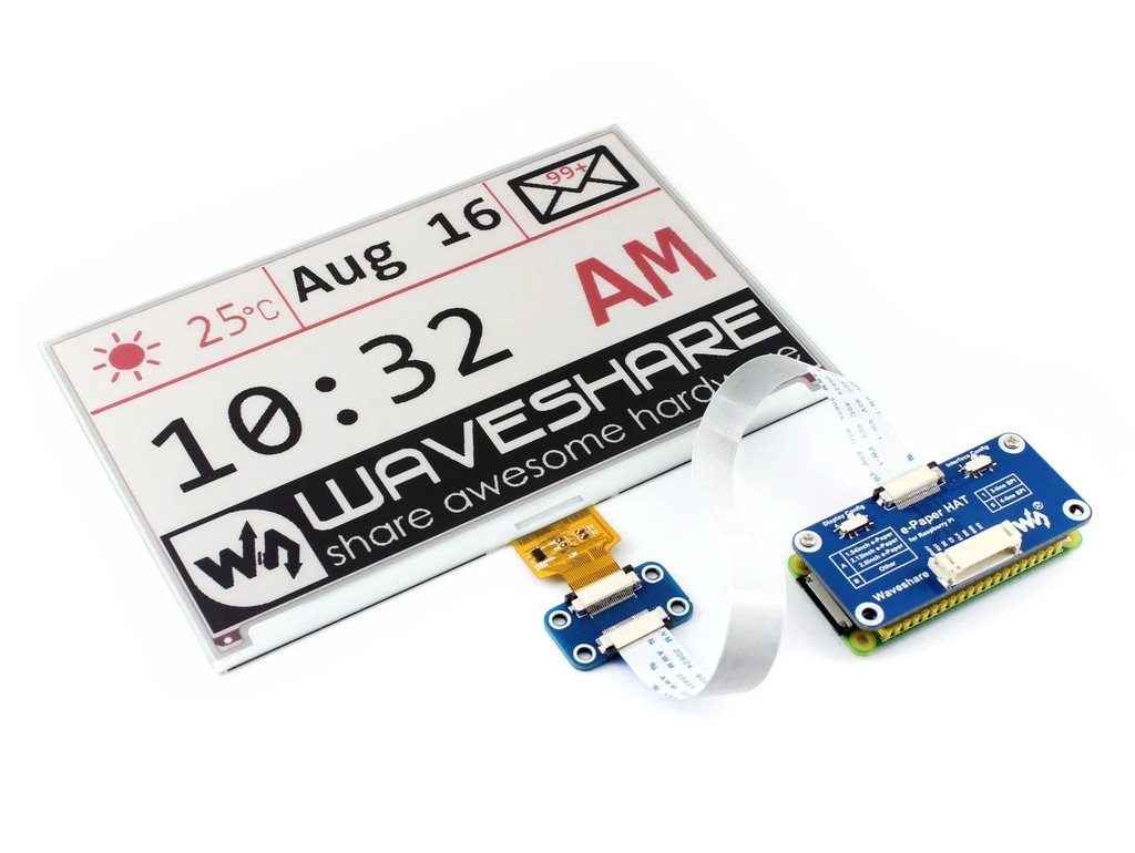 Waveshare 7.5 inch E-Paper Display HAT C Screen For Raspberry Pi