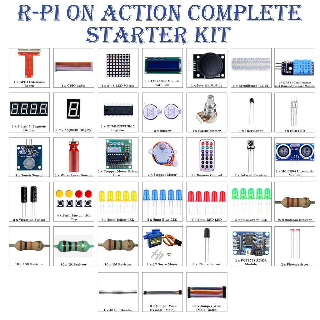 SunRobotics Raspberry Pi on Action Complete Starter DIY Learning Kit 30+ Lessons|Tutorials (RPi Not Included)