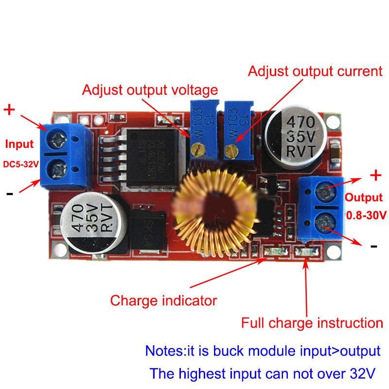 5A Constant Current / Voltage LED Drives Lithium Battery Charging Module