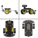 2WD Robotics Chassis Including Motors, Wheels &amp; 18650 Battery Holder V2.0 (BLACK) (copy)