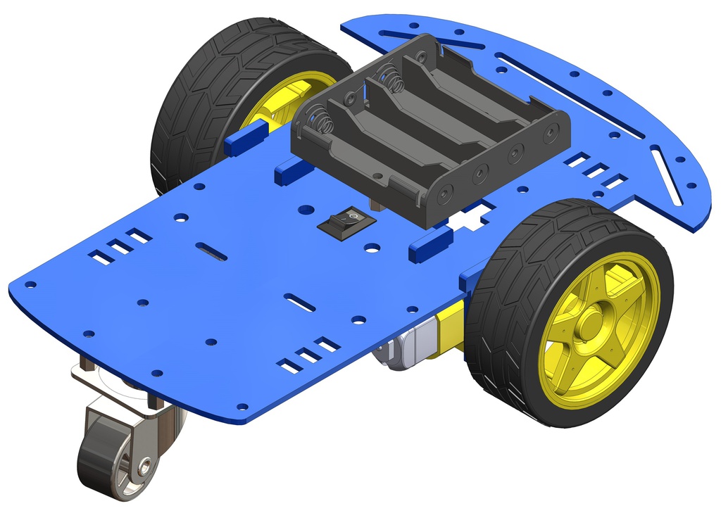 2WD Robotics Chassis With Motors Wheels And Accessories V1.0 (BLUE)