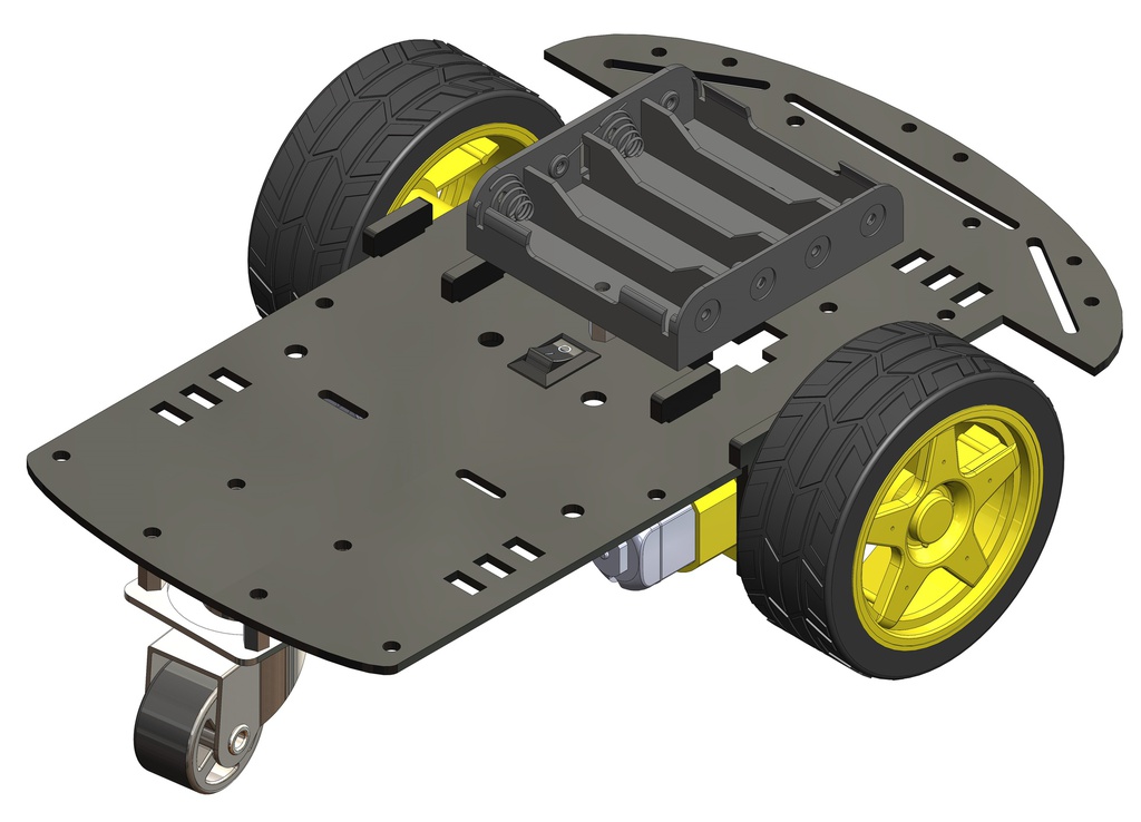 2WD Robotics Chassis With Motors Wheels And Accessories V1.0 (BLACK)