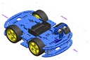 [2268] 4WD Robotics Chassis including Motors, Wheels &amp; 18650 Battery Holder V2.0 (BLUE)