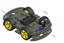 4WD Robotics Chassis including Motors, Wheels &amp; 18650 Battery Holder V2.0 (BLACK)