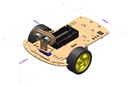 2WD  Robotics Chassis including Motors, Wheels &amp; 18650 Battery Holder V2.0 - MDF WOOD