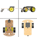 2WD Robotics Chassis with Motors Wheels and Accessories - MDF WOOD V1