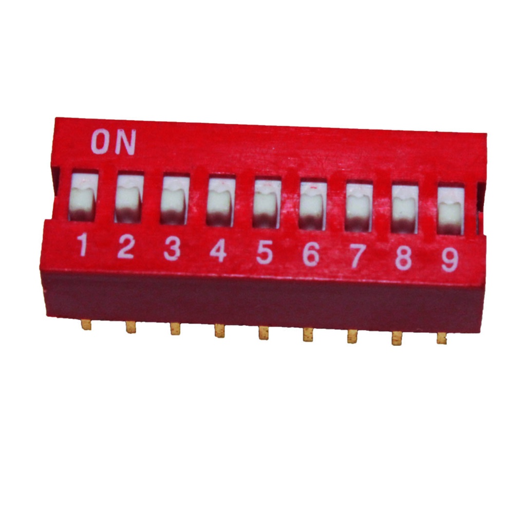 Slide Type Switch Module 2.54mm 9 Position Way DIP Red Pitch - 18 Pins