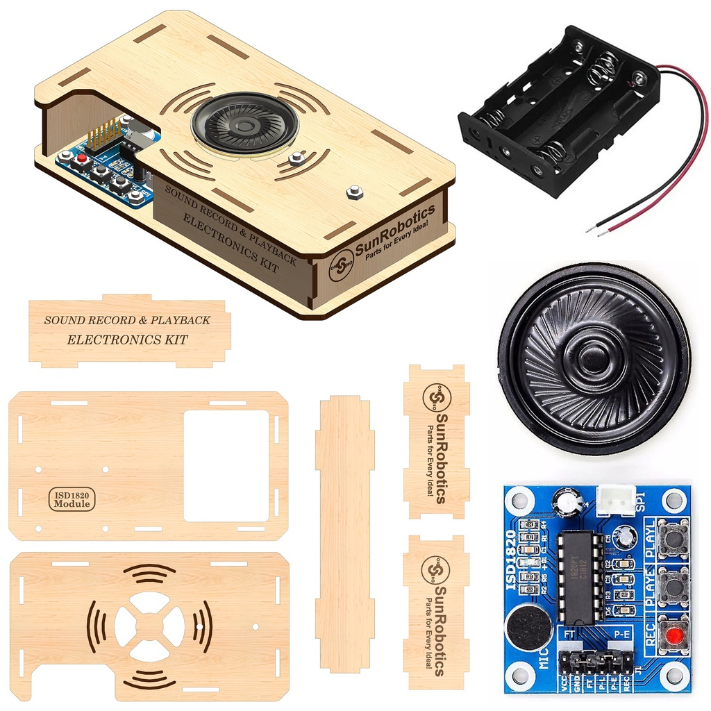 SunRobotics Sound Record and Playback DIY Fun STEM Electronics Learning Kit (Age 7+)