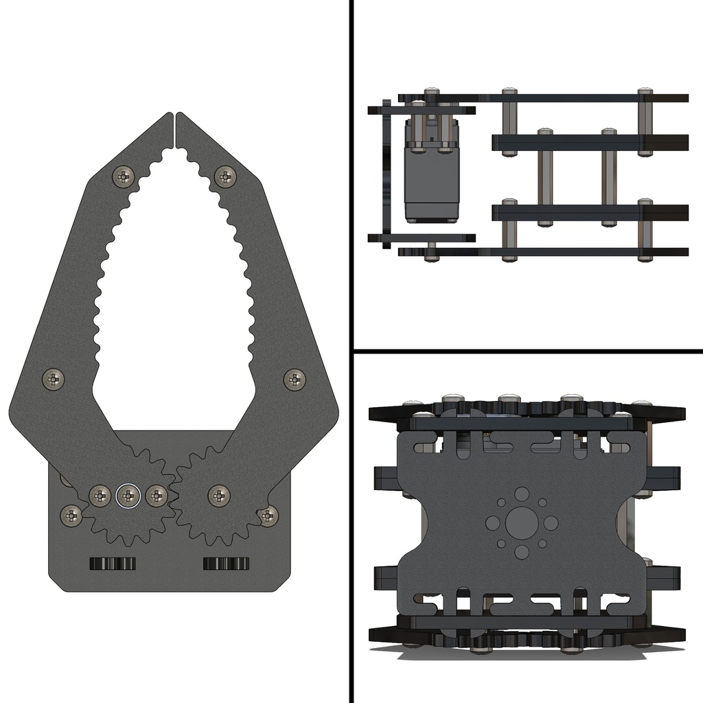 ABS Based 2-Jaw Robotics Arm Gripper kit (Unassembled)