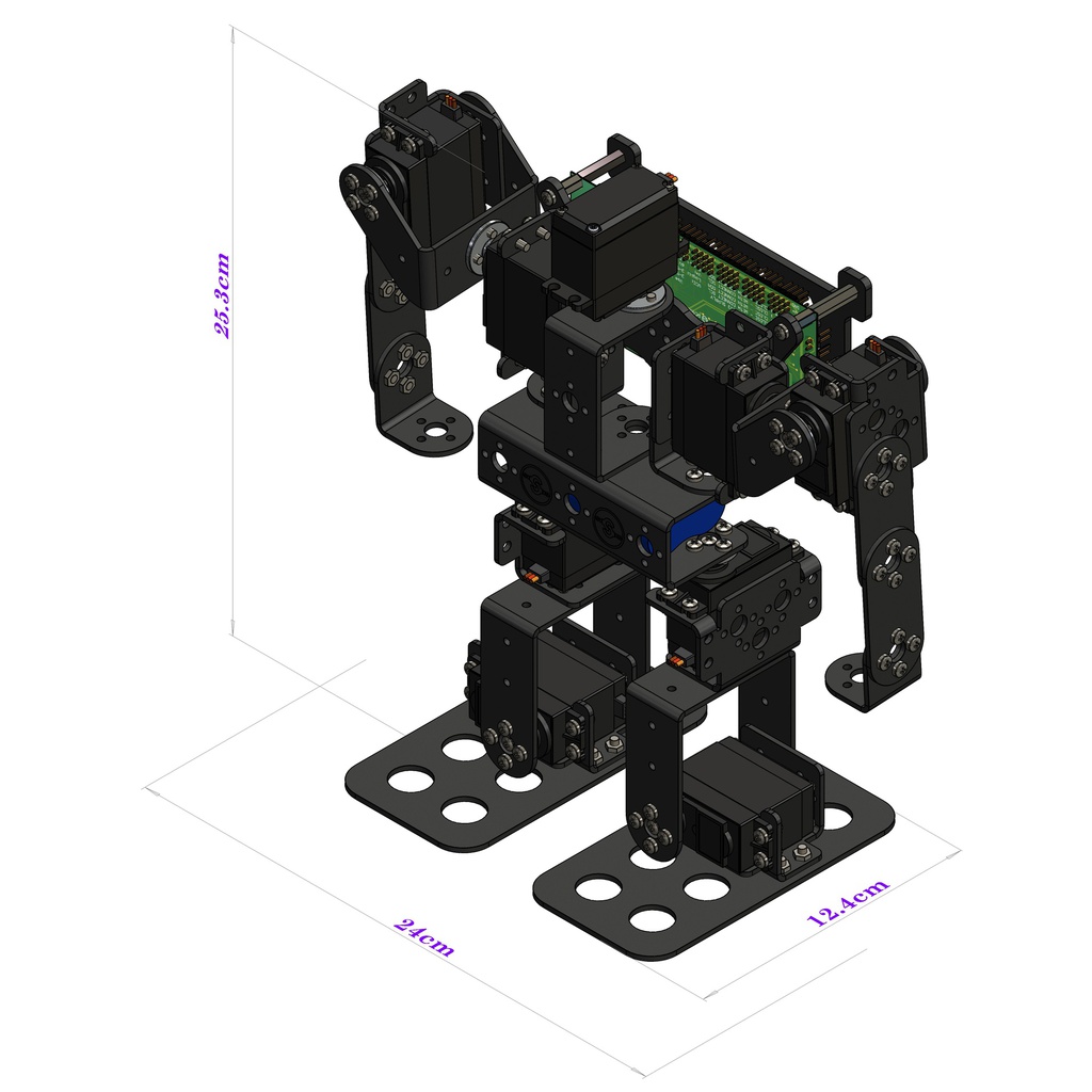 SunRobotics 9DOF Biped Humanoid Robot Chassis DIY Kit(Assembled with Wifi/BLE Servo Controller)