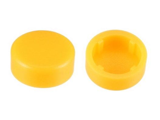 YELLOW Round Cap for Square Tactile Switch 12x12x7.3mm