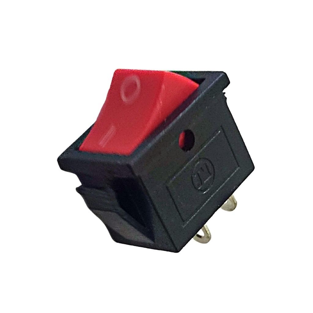 On/Off Rocker Switch Snap-in 2-Pin Red Plastic Button