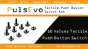 PulsEvo 10 Values Tactile Push Button Switch Micro Momentary Tact Button Kit (200PCS)