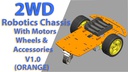 2WD Robotics Chassis With Motors Wheels And Accessories V1.0 (ORANGE)