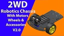 2WD Robotics Chassis With Motors Wheels And Accessories V2.0 (BLACK)
